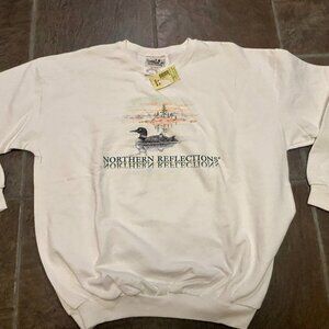 ~~Northern Reflections Sweatshirt Women's XL White Loon Outdoors Lake..NWT!!  **